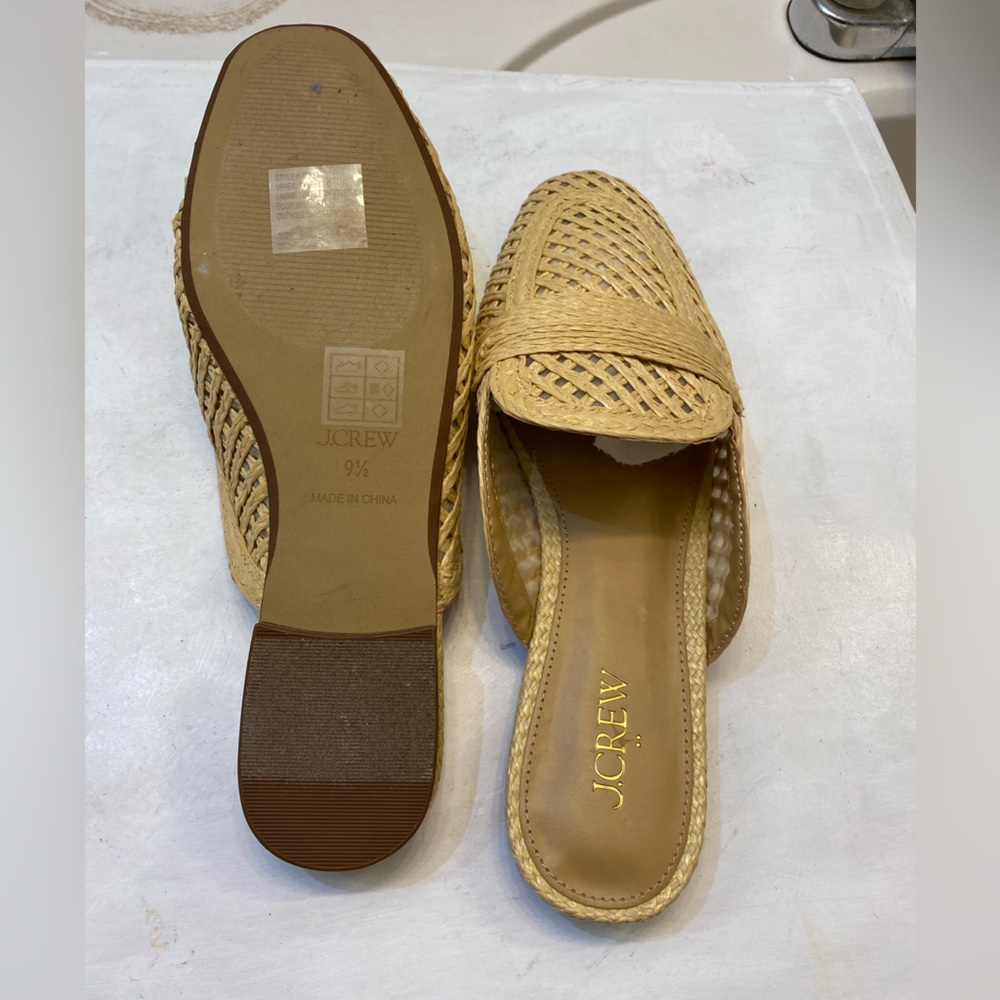 J CREW Woven Mules flat Women size 9.5 New Never worn, NWOT, beautiful stylish - Picture 4 of 10